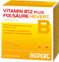 VITAMIN B12 PLUS Folsäure Hevert a 2 ml Ampullen