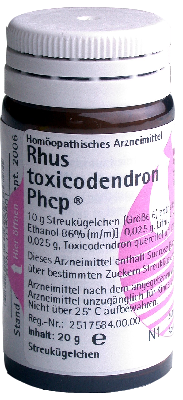 RHUS TOXICODENDRON PHCP Globuli