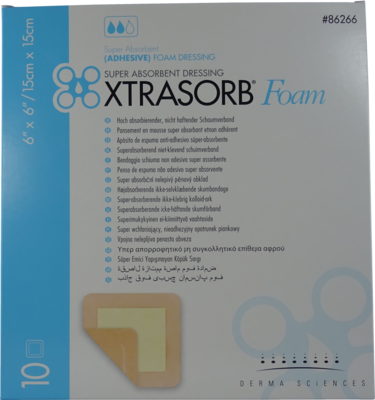 XTRASORB Foam Schaumverband 15x15 cm haftend